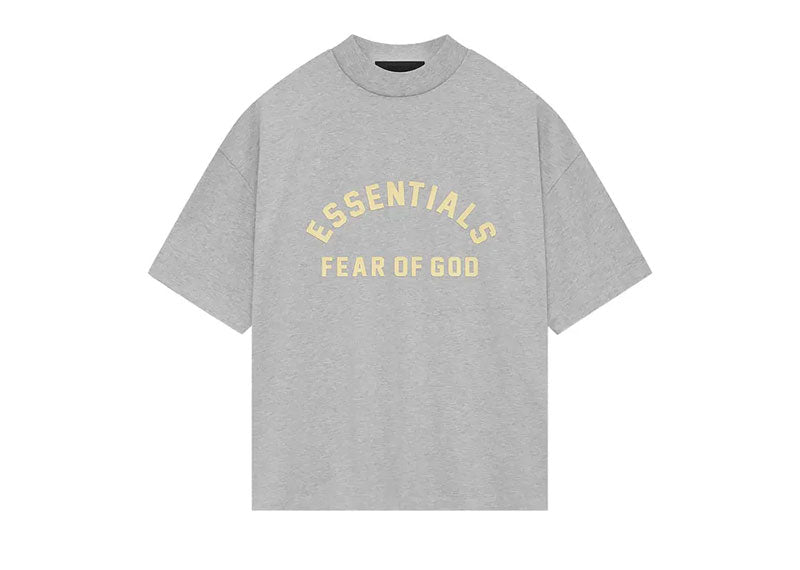 Fear of God Essentials Heavy Jersey Crewneck T-Shirt Light Heather Grey | Soul Gallery