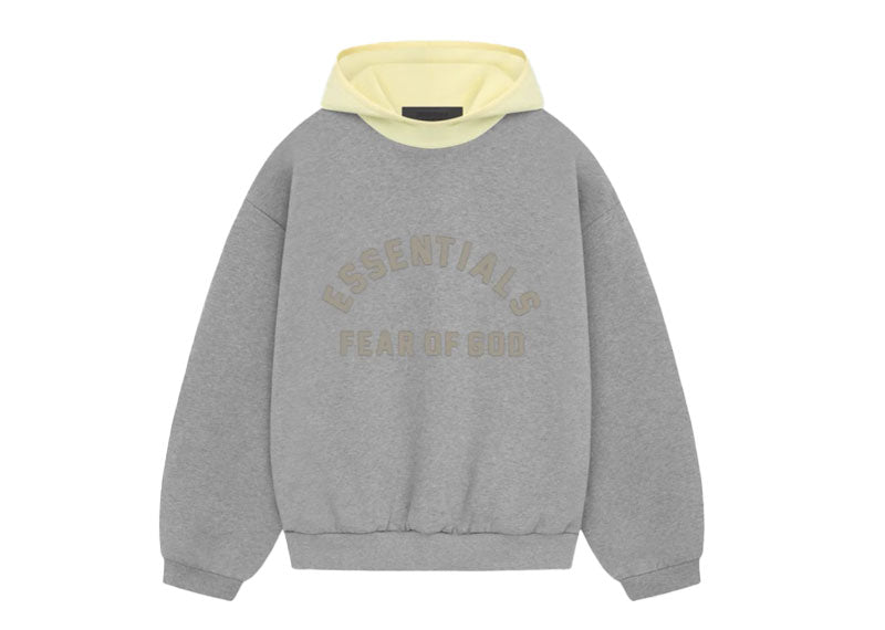 Fear of God Essentials Nylon Fleece Hoodie Dark Heather Oatmeal/Garden Yellow