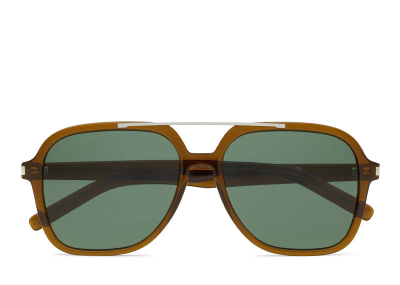Saint Laurent Corner Angle Asian Sunglasses Brown