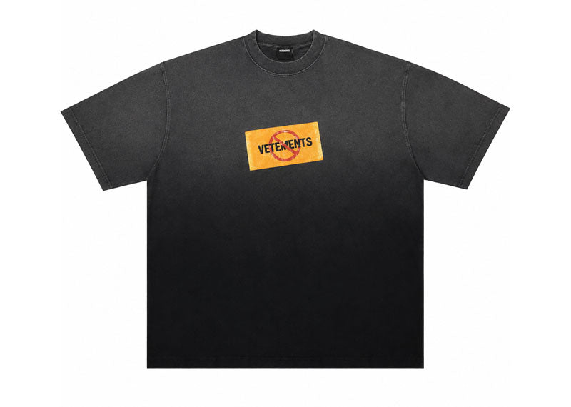 Vetements No Entry T-Shirt Washed Black