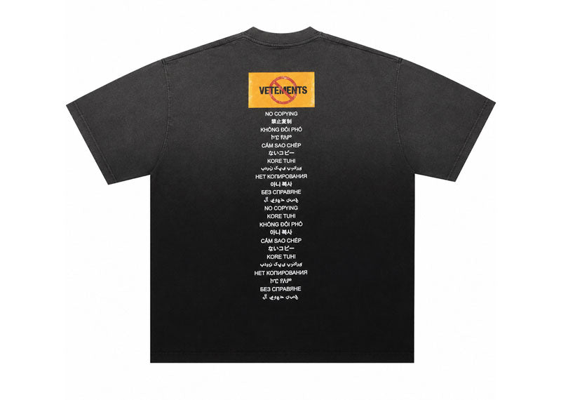 Vetements No Entry T-Shirt Washed Black