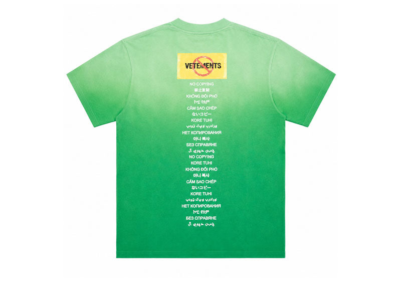 Vetements No Entry T-Shirt Washed Green