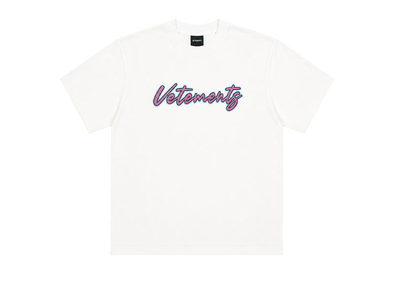 Vetements 3D Script Logo T-Shirt White