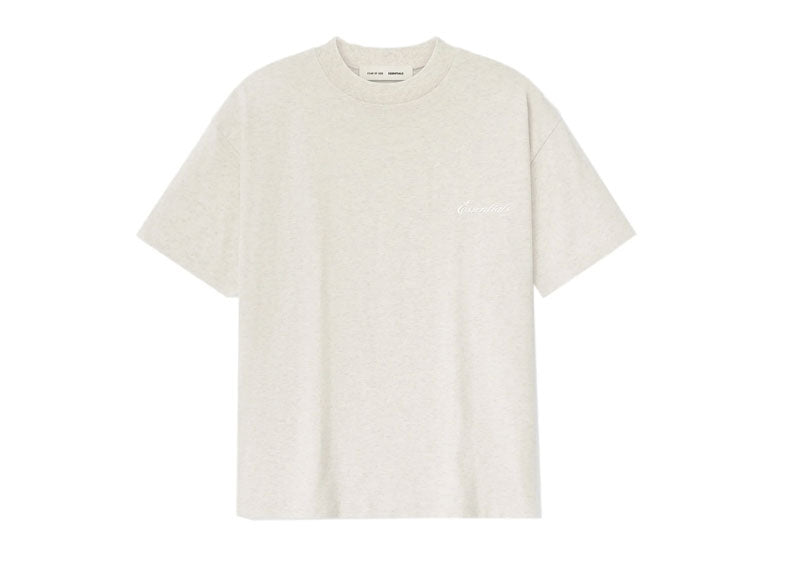 Fear of God Essentials Embroidered Classic Short Sleeve T-Shirt Oatmeal Heather