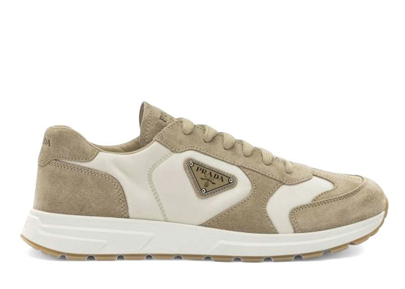 Prada Prax Suede And Re-Nylon Sneakers Desert Ivory