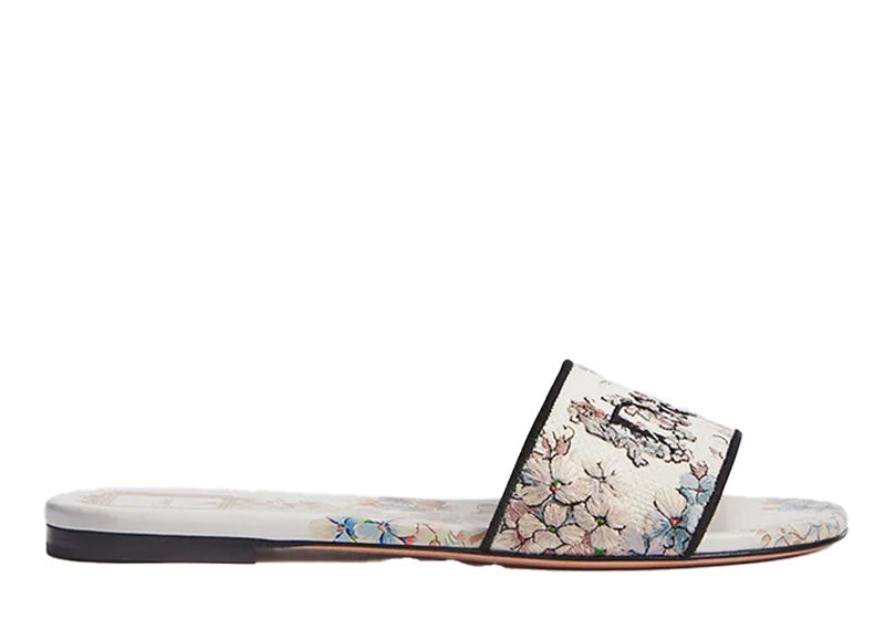 Dior Dway Slide Emroidered Flowers Bouquet Motif