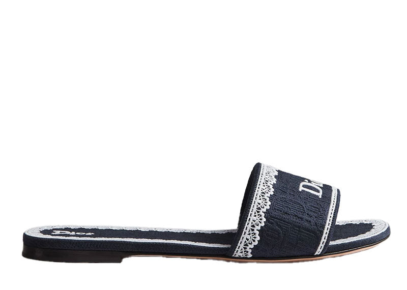Dior Dentelle Slide Dior Oblique Navy Blue
