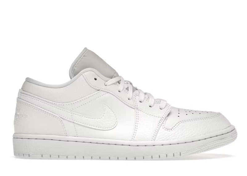Jordan 1 Low Triple White Tumbled Leather
