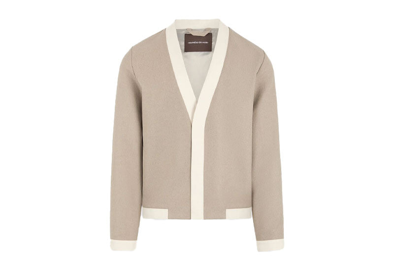 Maniere De Voir Contrast Kimono Blazer Beige