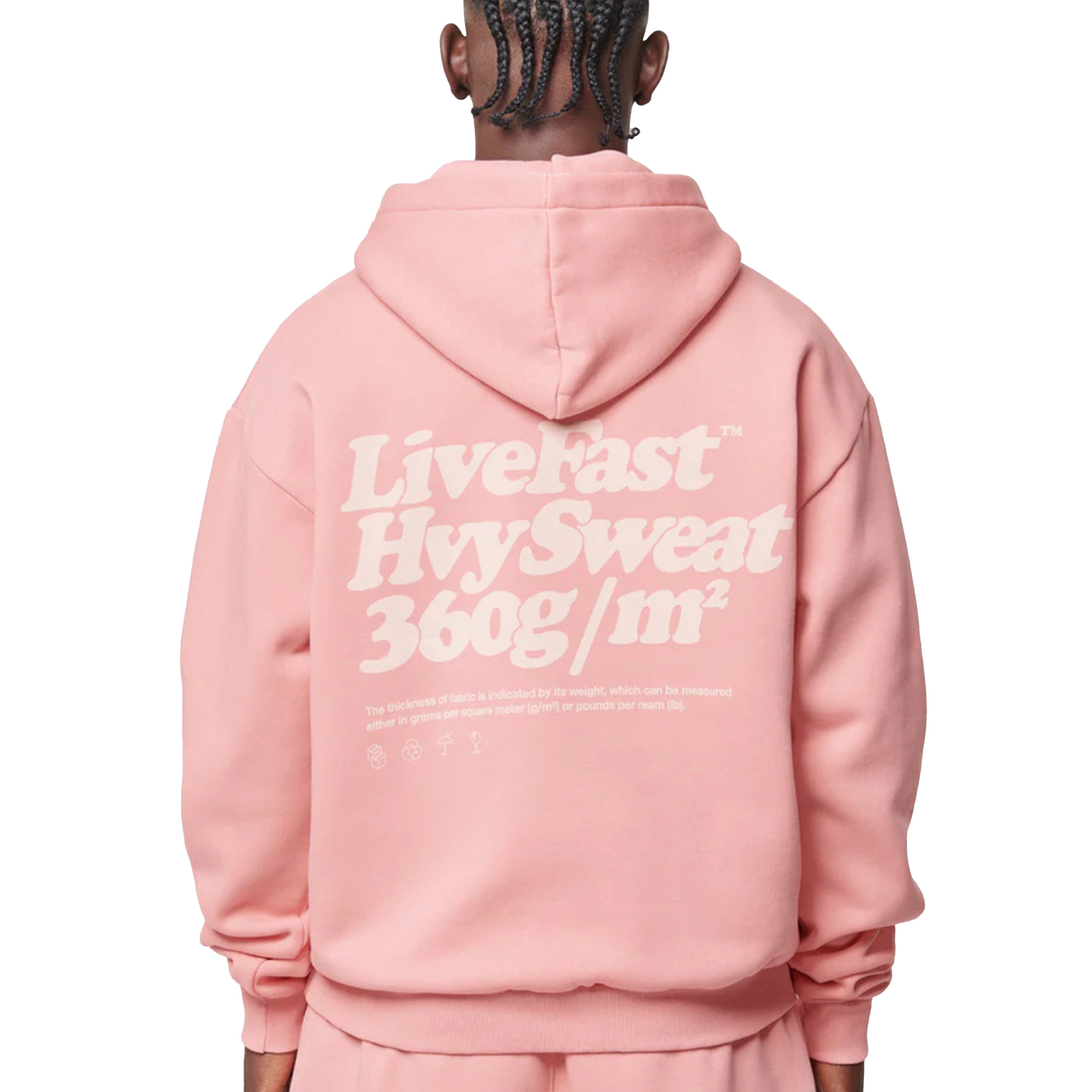 LIVE FAST DIE YOUNDBasic 360 Hoodie Light Pink