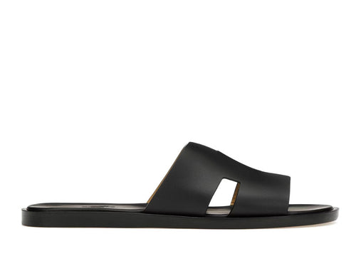 Hermes Izmir Sandal Noir Smooth Calfskin Leather | Soul Gallery