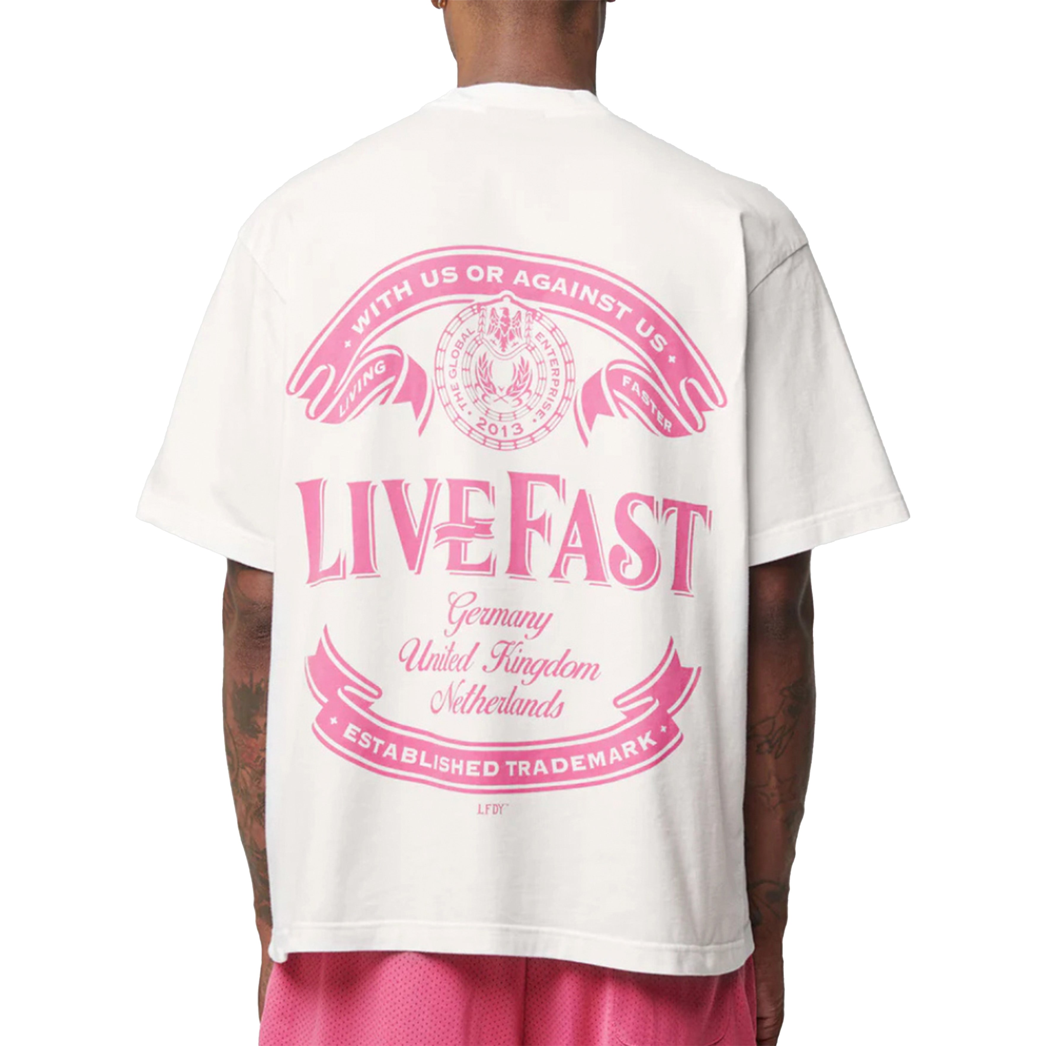 LIVE FAST DIE YOUNG Loyal T-Shirt White/Pink