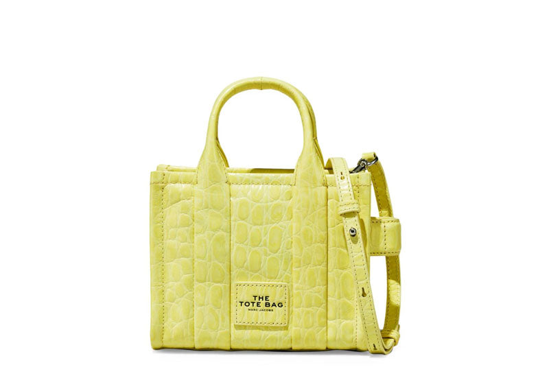 MARC JACOBS 'The Croc-Embossed Small' Tote Tender Yellow