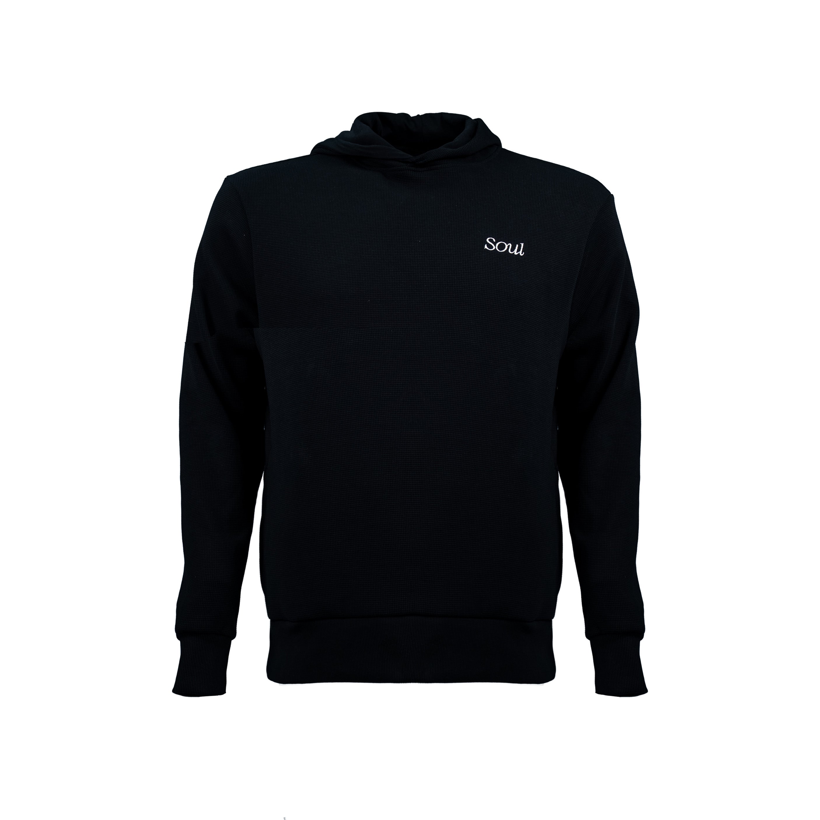SOUL Premium Waffle Hoodie Black (AW25) | Soul Gallery