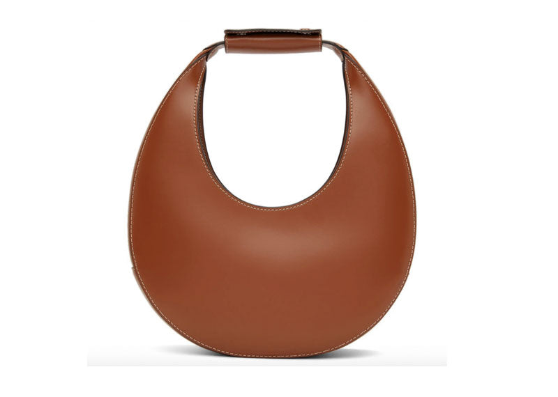 STAUD Moon Leather Shoulder Bag Tan