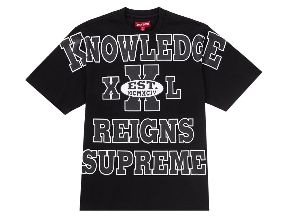SUPREME Overprint Knowledge S/S Top Black | Soul Gallery