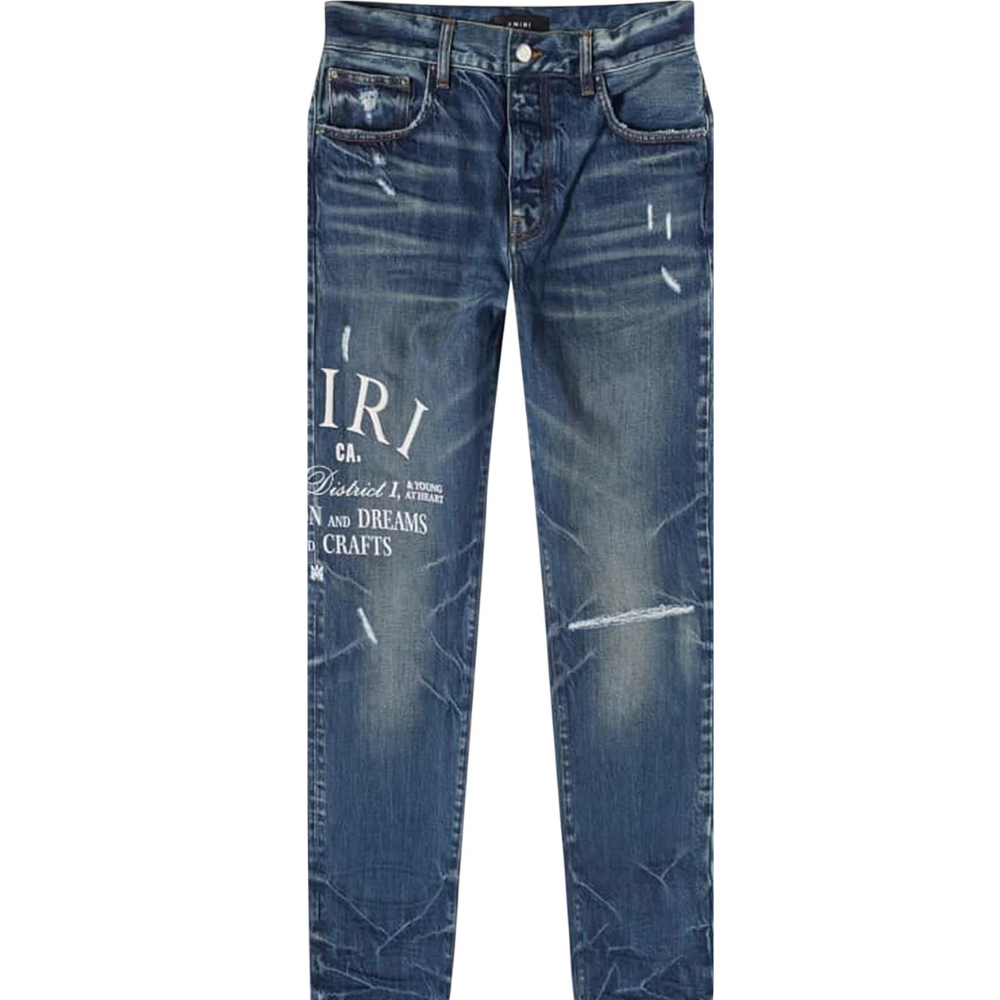 AMIRI Arts District Straight Denim Jeans River Indigo