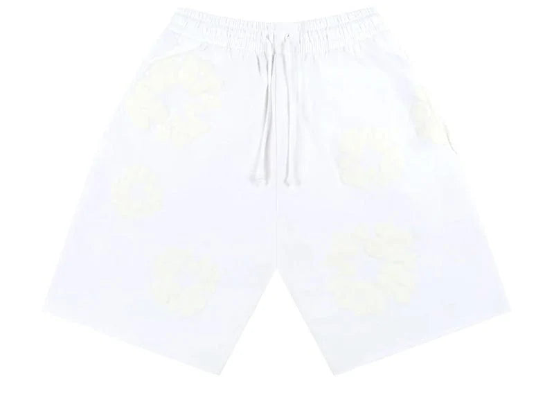 DENIM TEARS Mono Cotton Wreath Shorts White