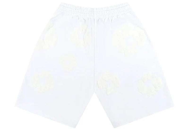 DENIM TEARS Mono Cotton Wreath Shorts White