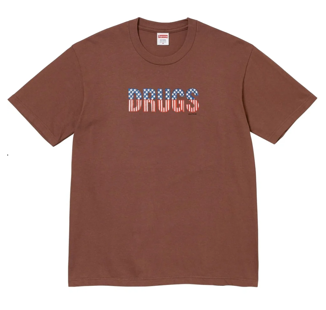 SUPREME Drugs T-Shirt Brown