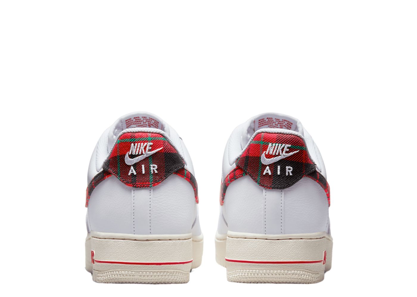 NIKE Air Force 1 Low '07 LV8 Tartan Plaid White University Red