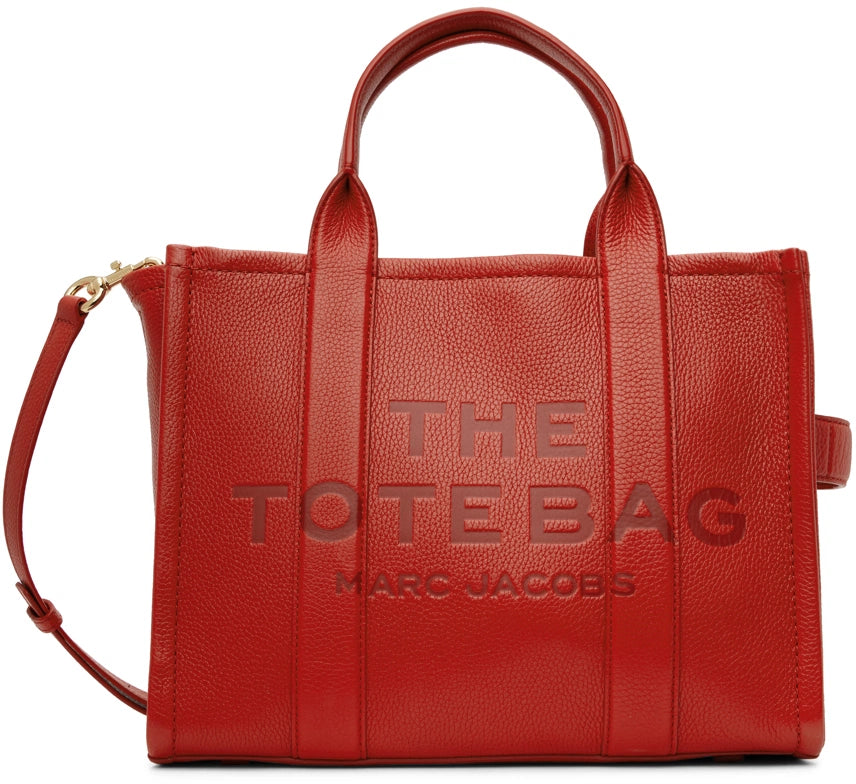 MARC JACOBS 'The Leather Medium Tote Bag' Tote Red