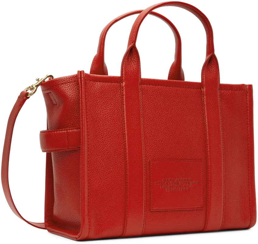 MARC JACOBS 'The Leather Medium Tote Bag' Tote Red