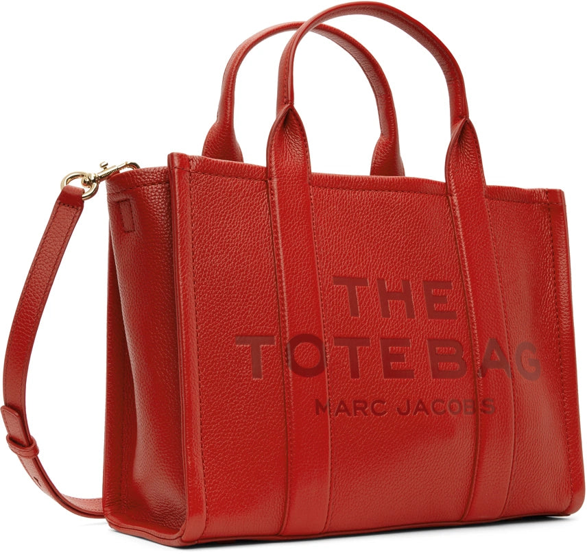 MARC JACOBS 'The Leather Medium Tote Bag' Tote Red