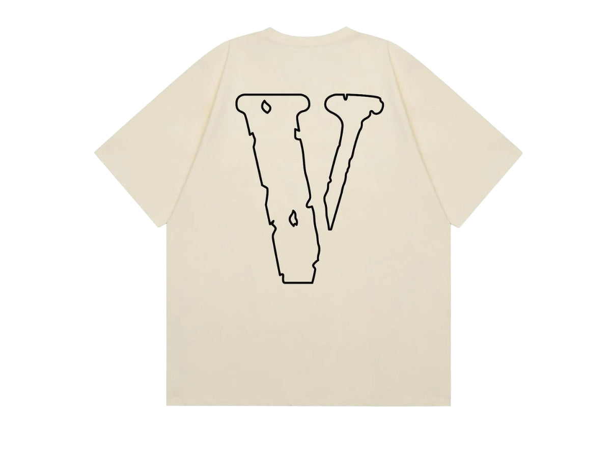 Vlone With Heartbeat Logo T-shirt SS23 Vintage White